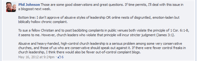 Phil Johnson - Facebook - May 16, 2012