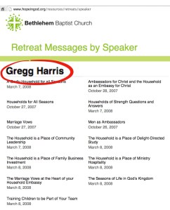 Harris as a featured speaker at John Piper's Bethlehem Baptist Church.