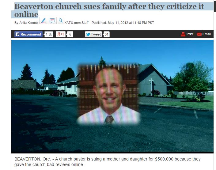 lawsuits chuck O'neal beaverton grace bible church