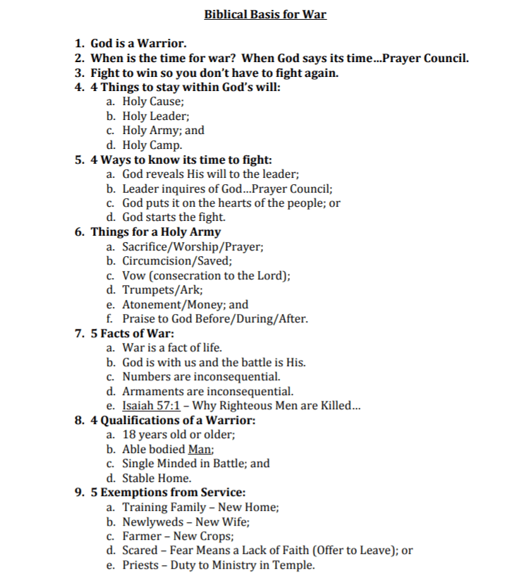 Rep. Matt Shea "Biblical Basis for War"